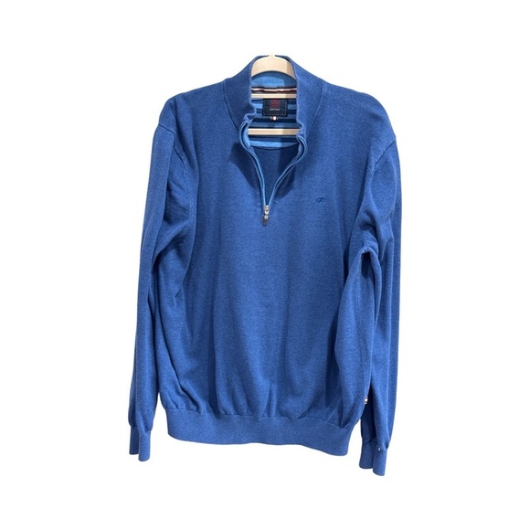 ANDRE Men's Vibrant Blue Zip-Up Sweater - Picture 2 of 8
